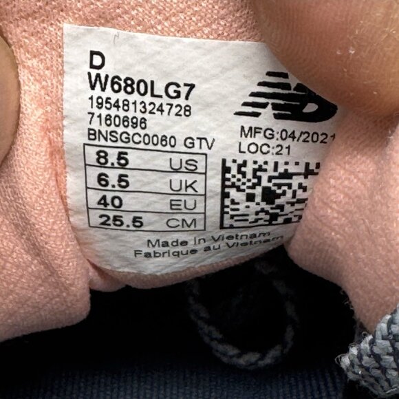 New Balance Women's 680 Running Shoe Logwood/Ocean Gray Size US 8.5 Sneakers - Picture 8 of 9